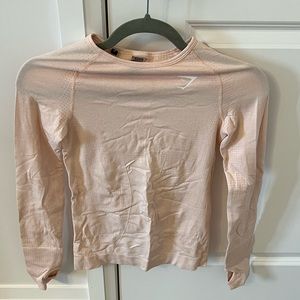 Gymshark blush pink seamless long sleeve